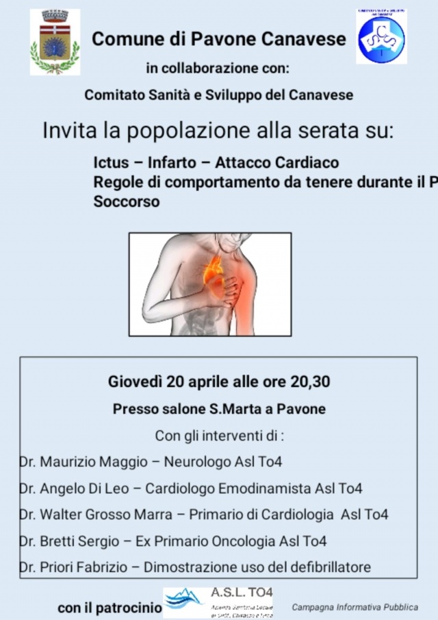 A Pavone: serata per affrontare Ictus, Infarto e Attacco Cardiaco