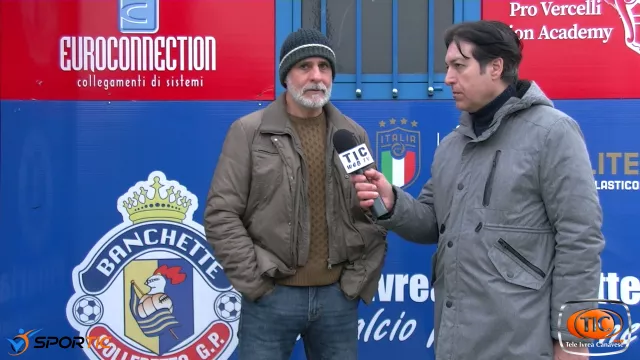 Il mister Enrico Di Bernardo durante un'intervista per trasmissione sportiva SPORTIC