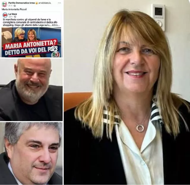 In foto: Piccoli, Ceratti, Vigna e il post del PD