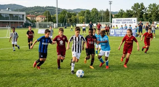 In foto giovani calciatori in azione