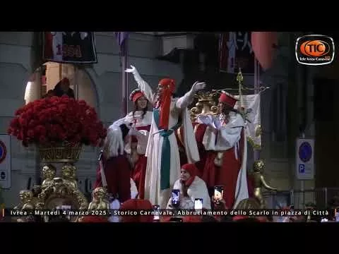 immagine di anteprima del video: Storico Carnevale di Ivrea 2025, l'Abbrucciamento dello Scarlo