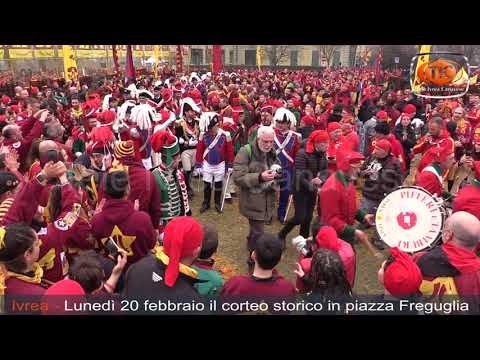 immagine di anteprima del video: Ivrea, lunedì 20 febbraio, il corteo storico in piazza