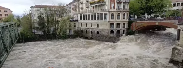 Maltempo in Canavese, fiume Dora Baltea, maggio 2025