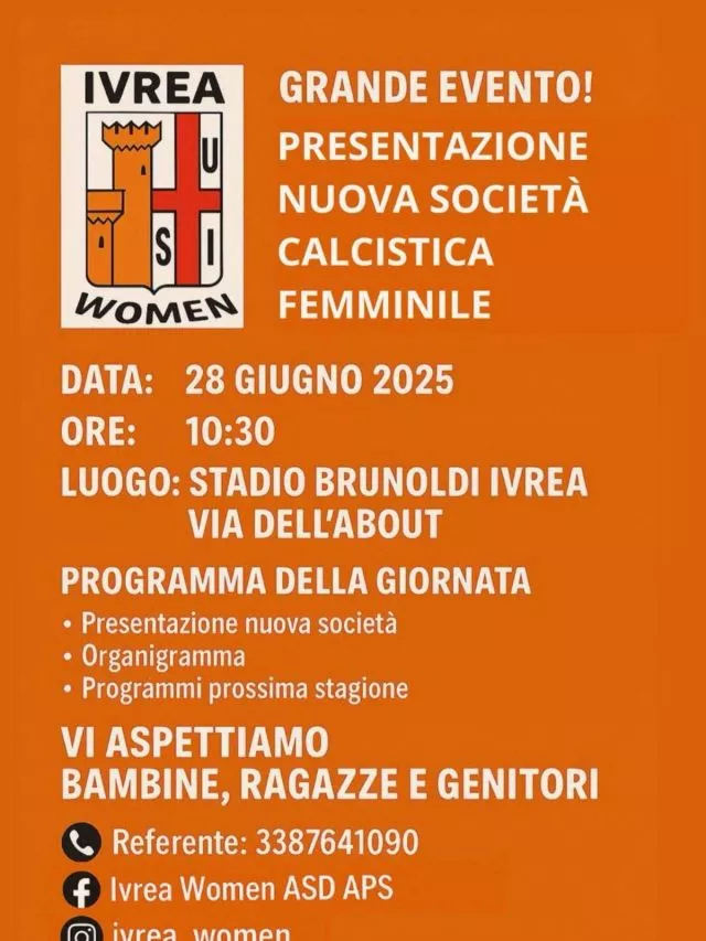 Volantino evento presentazione Ivrea Women